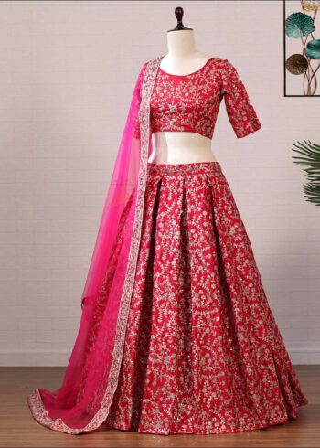 Barfi Silk Embroidered Lehenga - Image 4