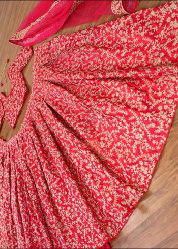 Barfi Silk Embroidered Lehenga - Image 5