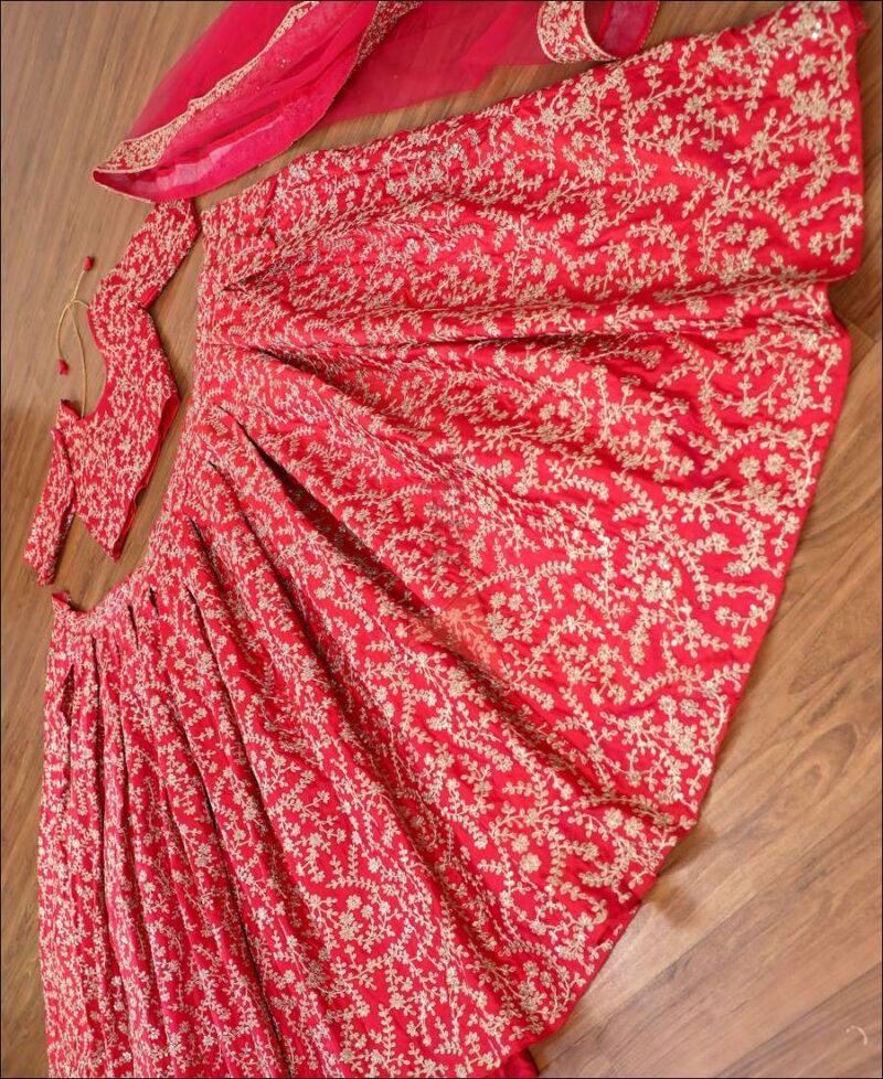 Barfi Silk Embroidered Lehenga - Image 5