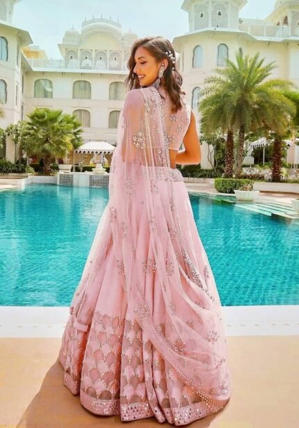 baby-pink-cotton-silk-mirror-work-lehenga