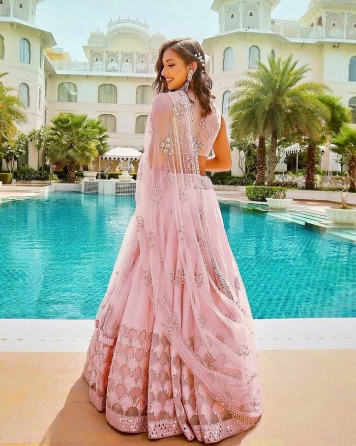 baby-pink-cotton-silk-mirror-work-lehenga