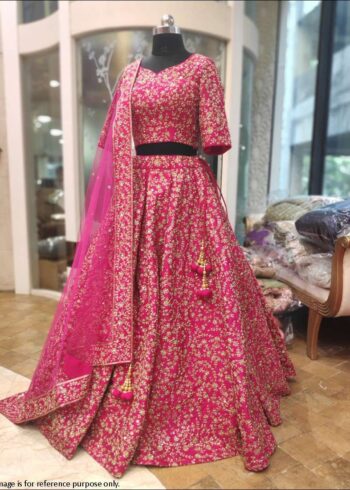 Barfi Silk Embroidered Lehenga