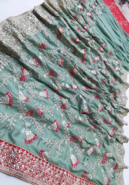 Heavy Embroidery Work Rangoli Silk Saree