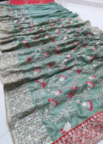 Heavy Embroidery Work Rangoli Silk Saree