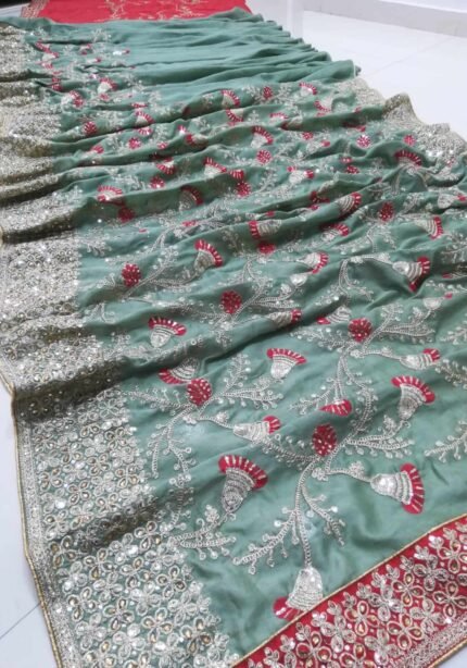 Heavy Embroidery Work Rangoli Silk Saree