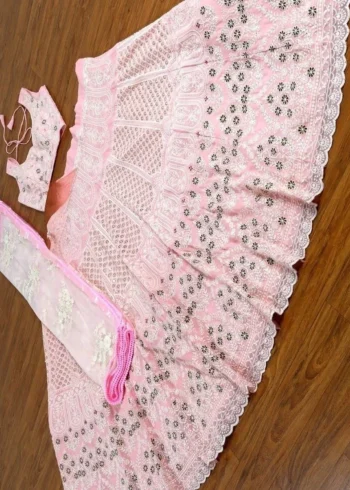 Sequence Thread Embroidery Work Lehenga Choli - Image 5