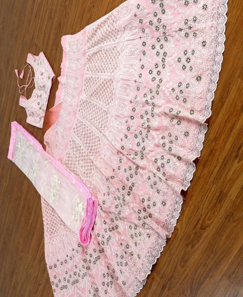 Sequence Thread Embroidery Work Lehenga Choli - Image 5