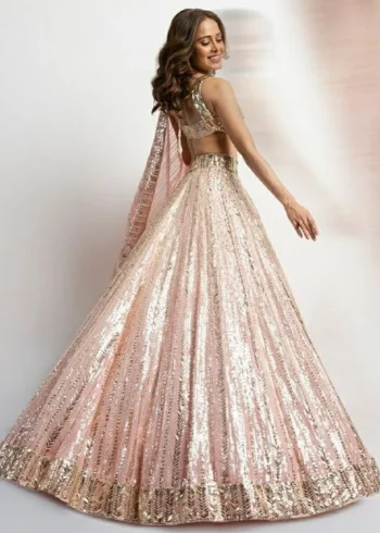 Pink & Grey Designer Lehenga - Image 3