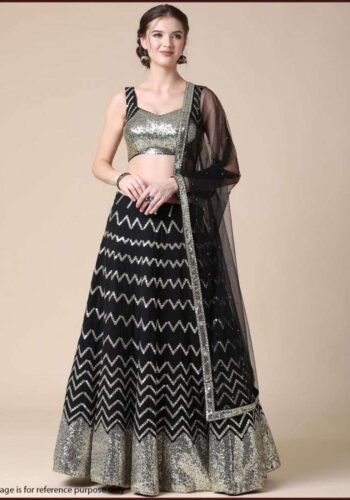 black faux georgette embroidered lehenga 4