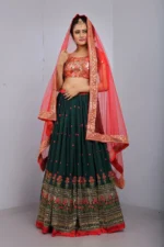 dark-green-georgette-sequence-work-lehenga-choli