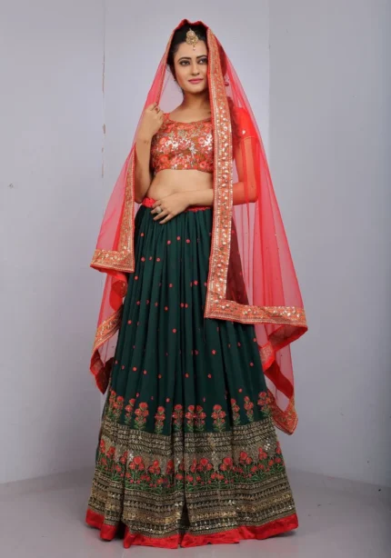 dark-green-georgette-sequence-work-lehenga-choli