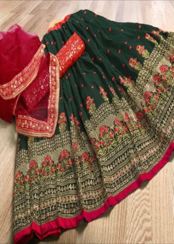 dark-green-georgette-sequence-work-lehenga-choli