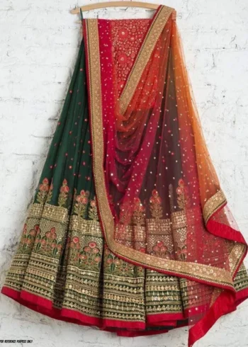dark-green-georgette-sequence-work-lehenga-choli