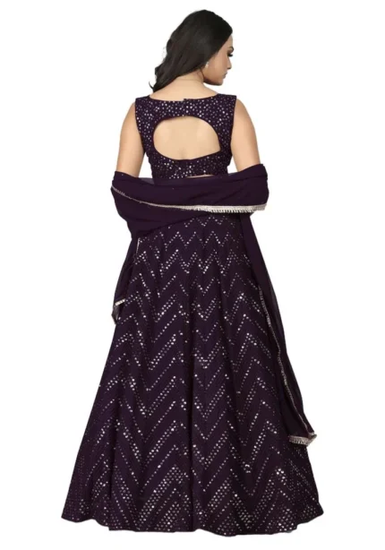 faux-georgette-wine-color-lehenga-choli