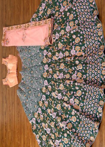 Floral Embroidered Bridal Lehenga Choli - Image 3