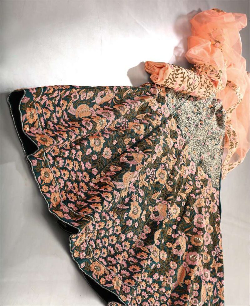 Floral Embroidered Bridal Lehenga Choli - Image 4