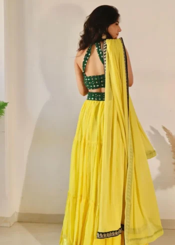 Frill Stitching Georgette Lehenga Choli - Image 3