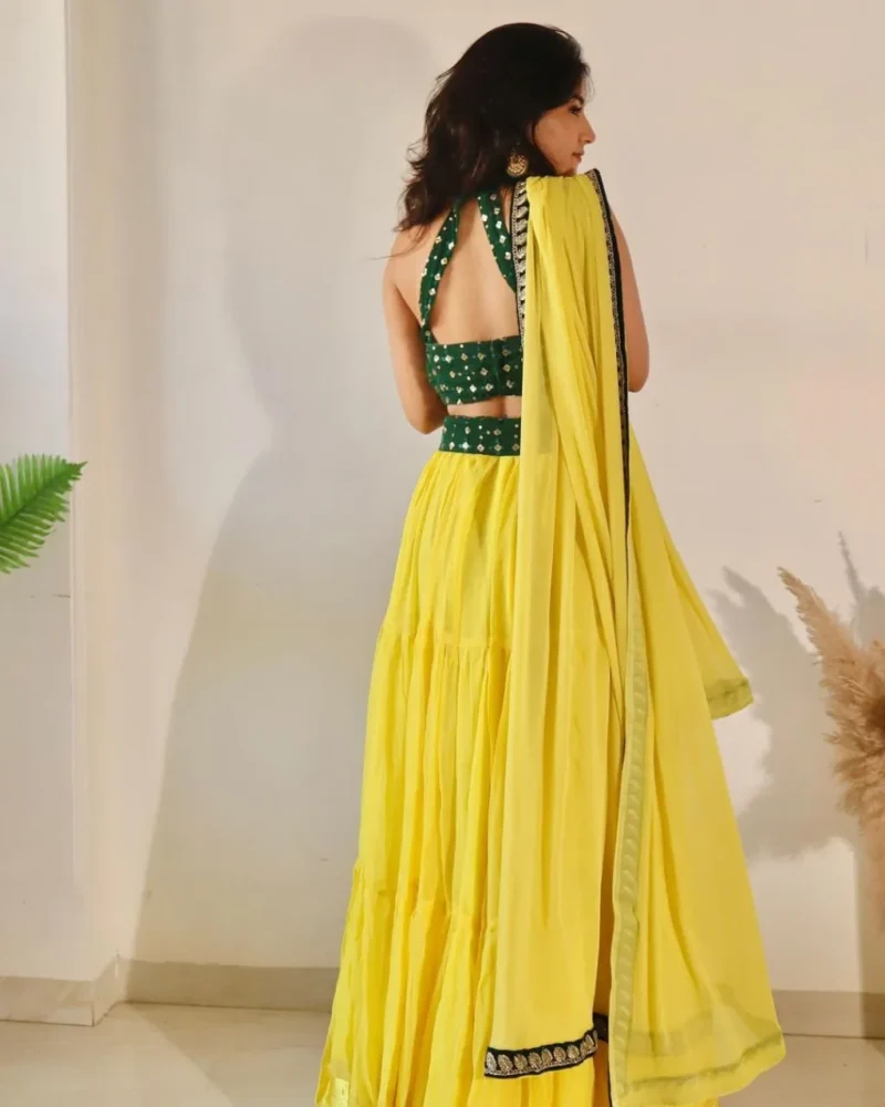 Frill Stitching Georgette Lehenga Choli - Image 3