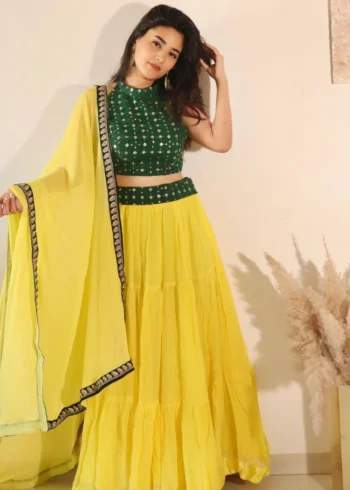 Frill Stitching Georgette Lehenga Choli - Image 2