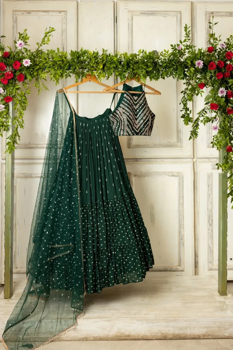Georgette Sequence Embroidered Lehenga Choli