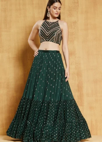 Georgette Sequence Embroidered Lehenga Choli