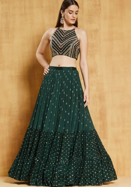 Georgette Sequence Embroidered Lehenga Choli