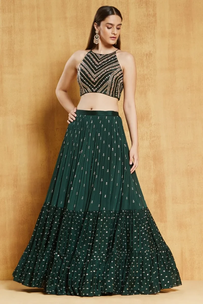 Georgette Sequence Embroidered Lehenga Choli