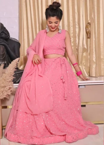 Georgette Thread Embroidered Lehenga Choli - Image 2
