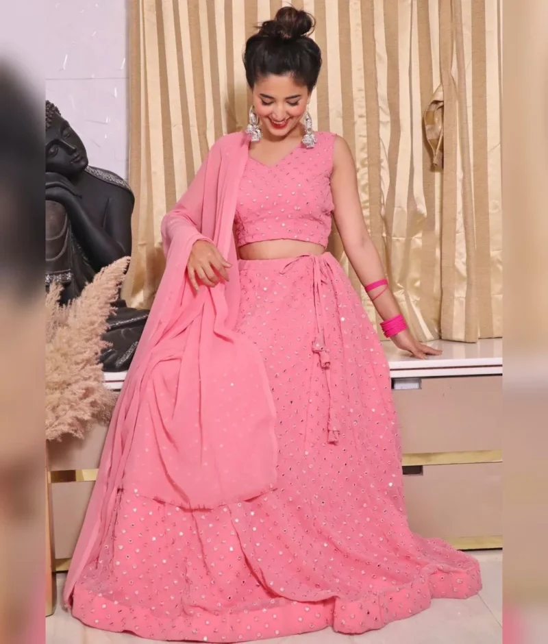 Georgette Thread Embroidered Lehenga Choli - Image 2