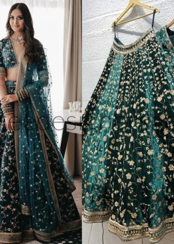 Heavy Embroidered Bridal Lehenga Choli - Image 4