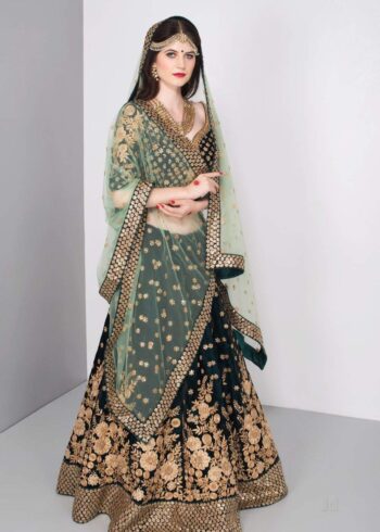 Heavy Bridal Lehenga Choli Stunning Green - Image 5