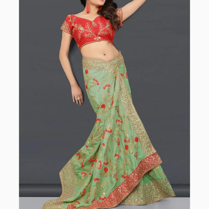 Heavy Embroidery Work Rangoli Silk Saree