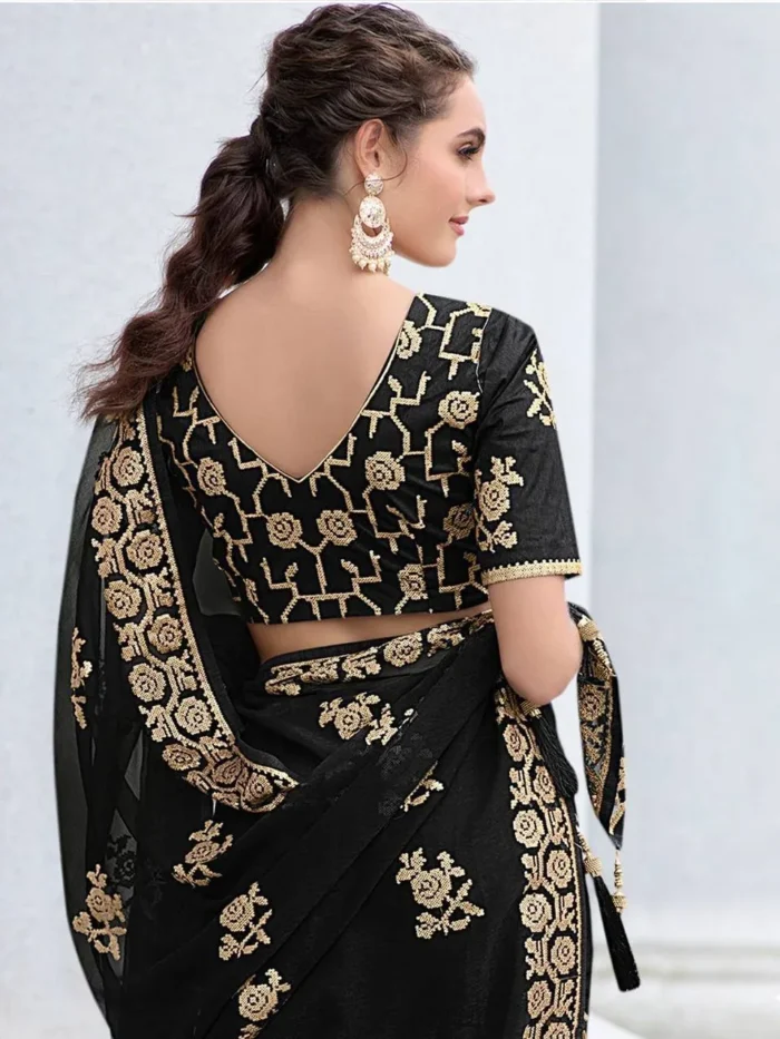 heavy georgette black saree 2 jpg