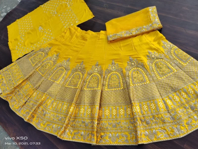 Party Wear Zari Embroidered Lehenga - Image 2