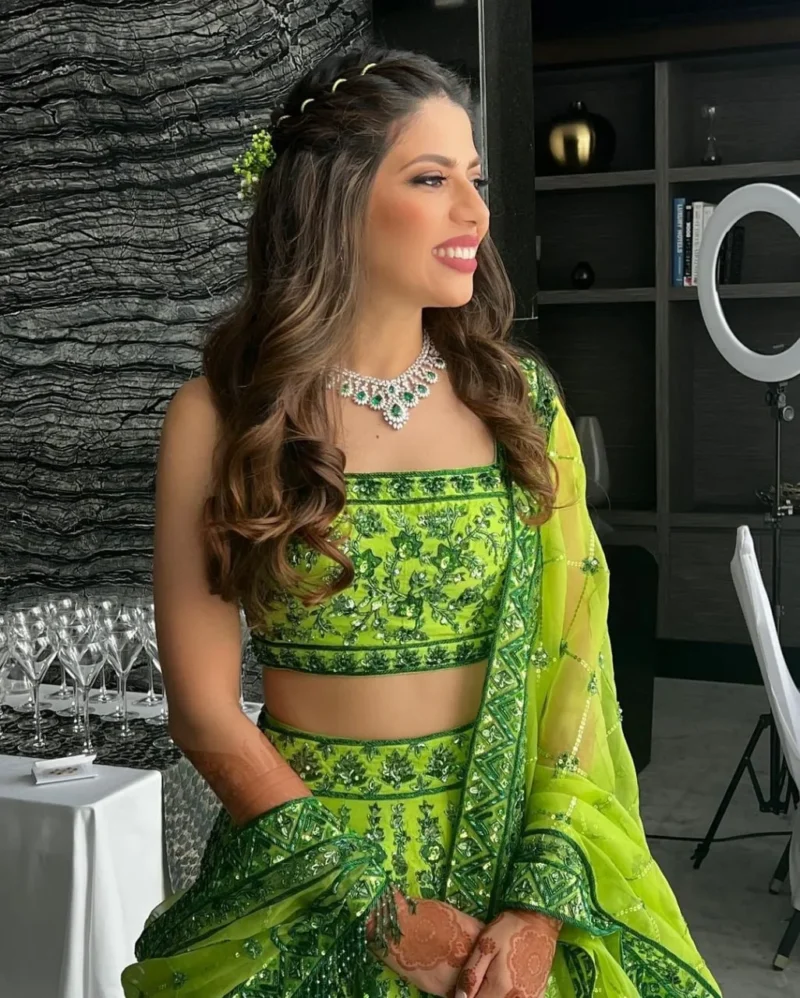 Pista Green Jari Embroidered Lehenga - Image 3