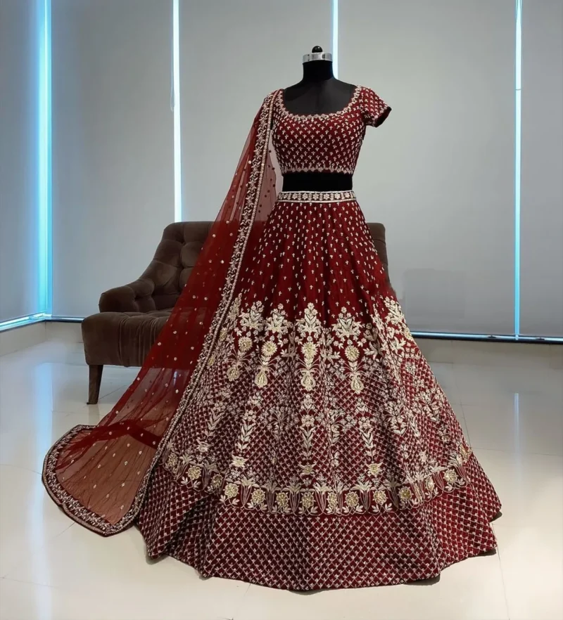 Tafeta Satin Silk Lehenga Wholesale - Image 3