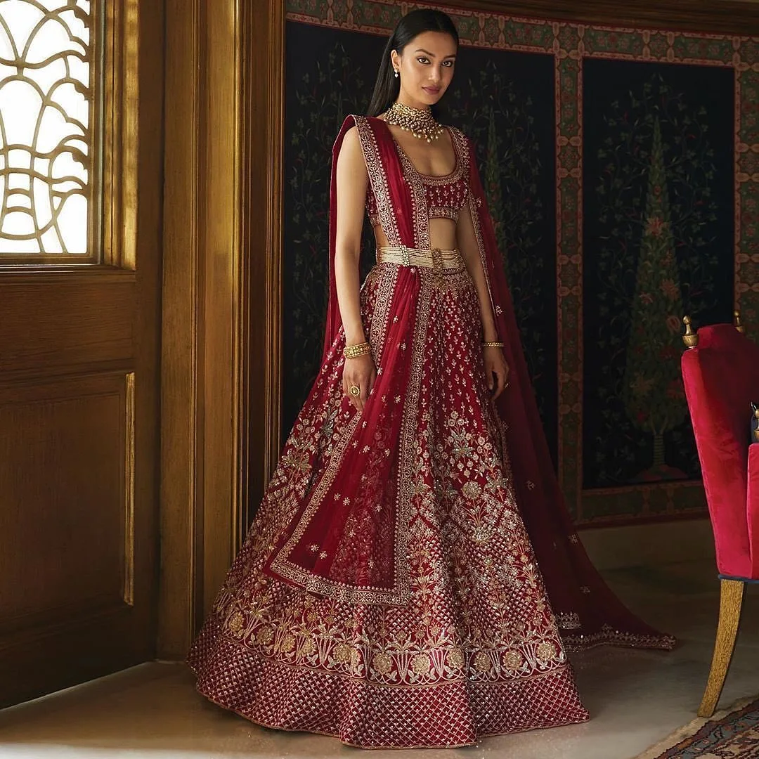 Buy Bridal Lehenga With Net Dupatta At Wholesale at Rs.7051/Piece in surat  offer by PARVATI FABRICS LIMITED