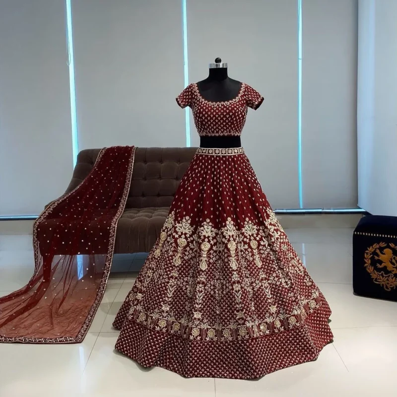 Tafeta Satin Silk Lehenga Wholesale - Image 2