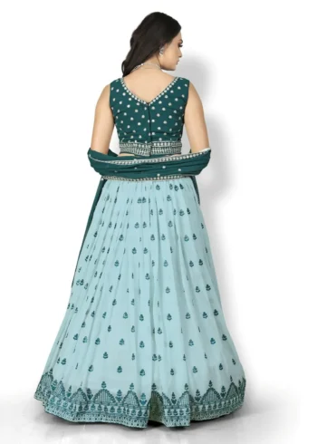 Thread Embroidery Georgette Lehenga Choli - Image 5