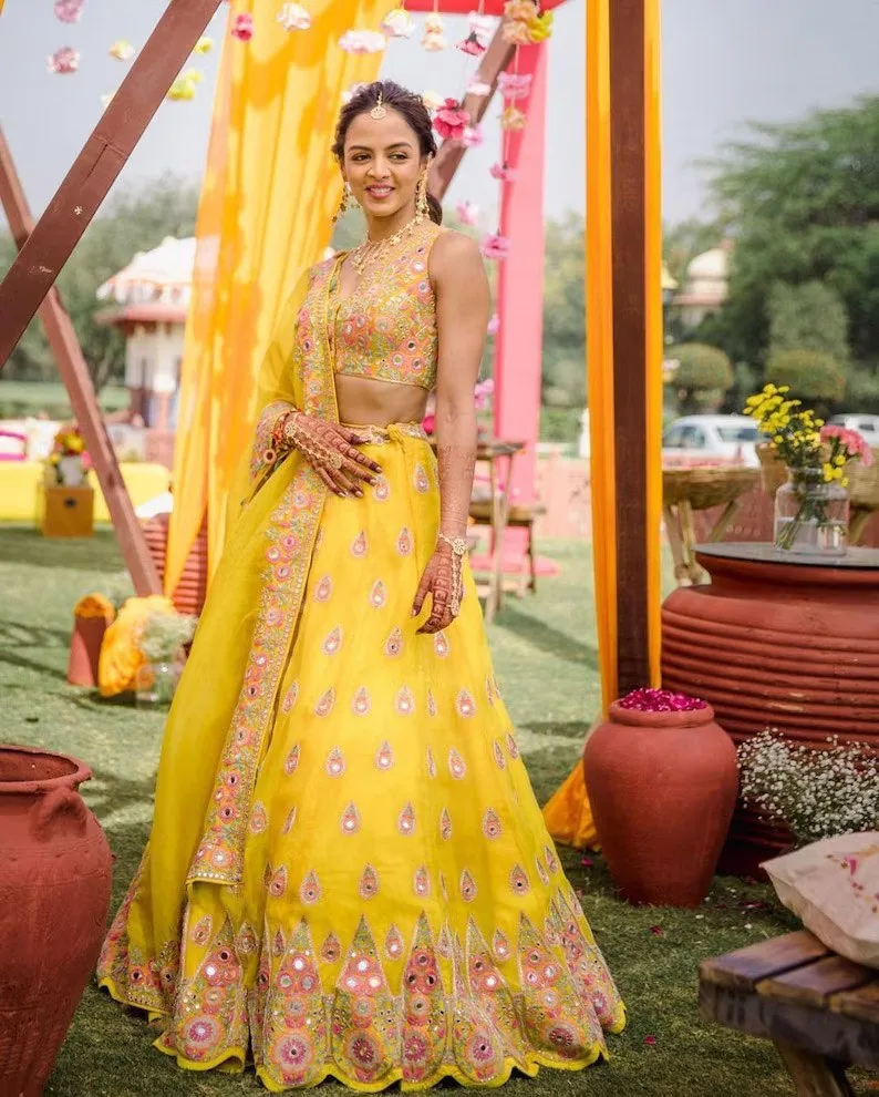 Designer Yellow Lehenga Choli for Women Indian Wedding Haldi Function Wear  Ghagra Choli Traditional Party Wear Ready to Wear Green Lehenga - Etsy