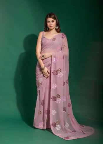 baby-pink-heavy-georgette-saree