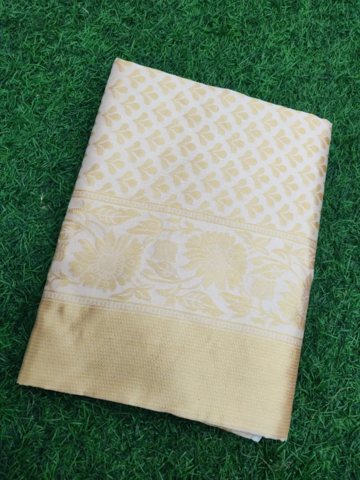 cream soft lichi silk saree 2 jpg