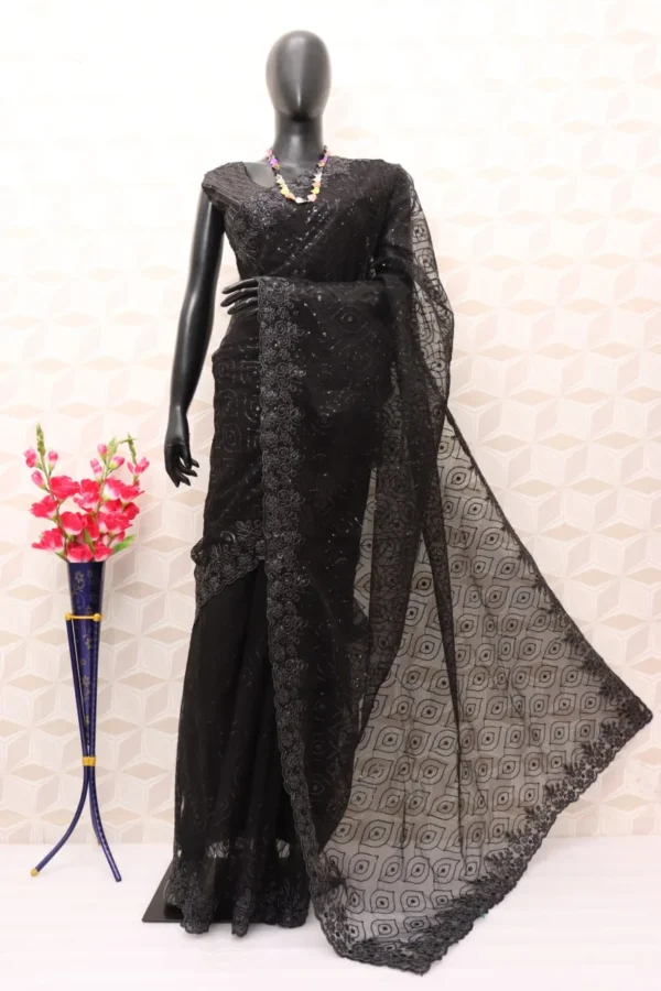 hot black net saree wholesale sarees online 3 jpg