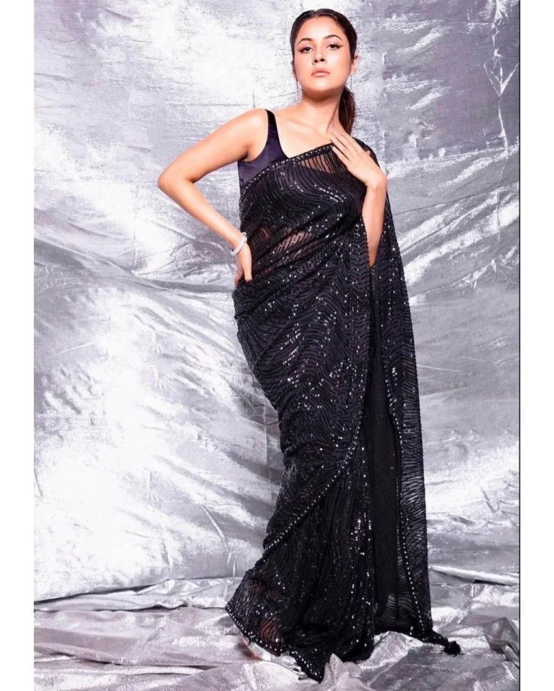 Shehnaaz Gill Georgette Saree - Image 3