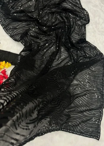 Shehnaaz Gill Georgette Saree - Image 4