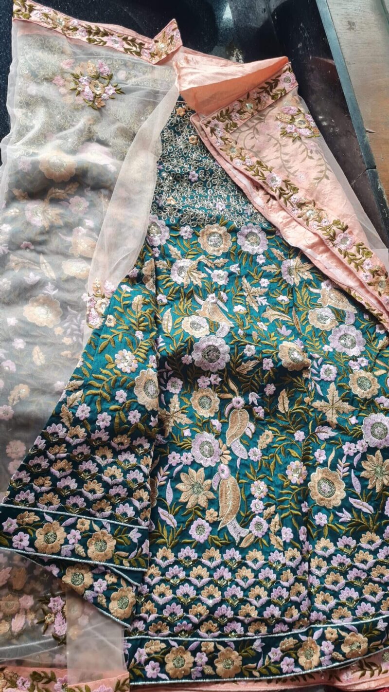 Floral Embroidered Bridal Lehenga Choli - Image 5