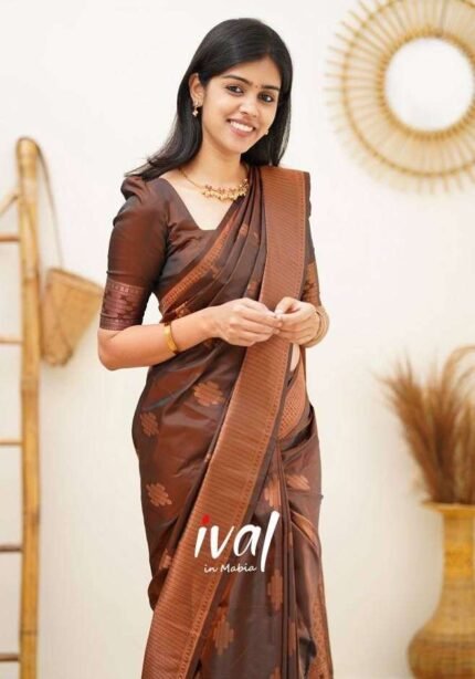 brown-banarasi-silk-saree