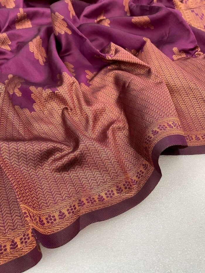 magenta banarasi silk saree 4