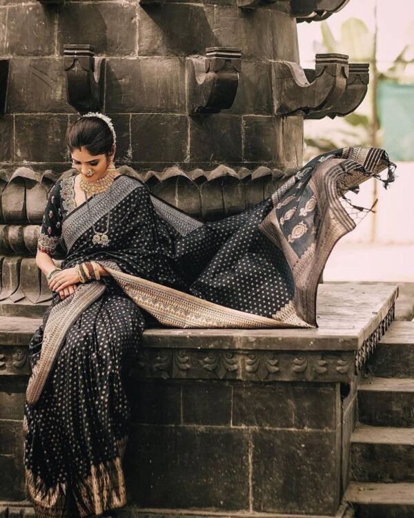 banarasi silk saree black colour 2