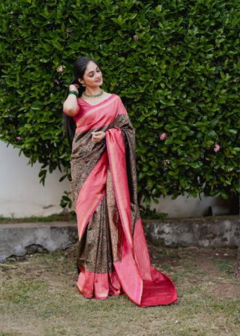 banarasi-silk-saree-dark-green